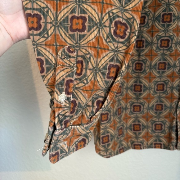 Urban Outfitters 80s Print Casual Button Down Long Sleeve Boho Mens - Picture 5 of 12